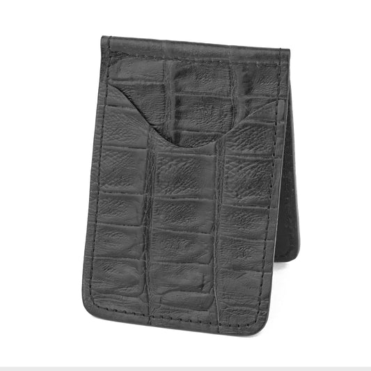 Mustang Ridge MRC101 Black Caiman Money Clip Card Case