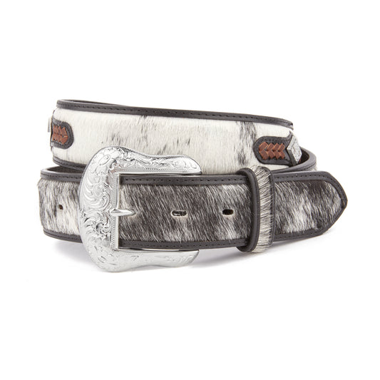 Mustang Ridge MR2271 Black/White Hair Cowhide Belt
