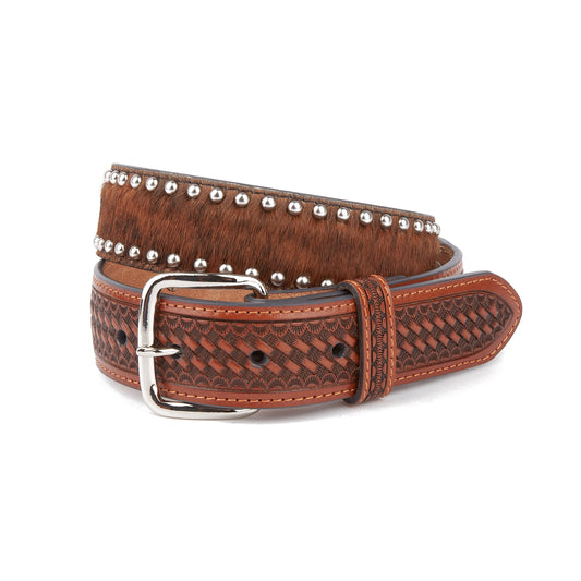 Mustang Ridge MRK132 Brindle Leather Kids Belt with Nailheads