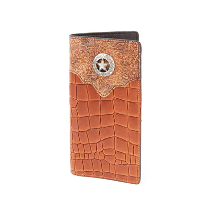 Mustang Ridge MRW183 Tan Puzzle Leather Wallet
