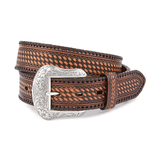 Mustang Ridge MR2226 Basket Weave Tooled Leather Belt