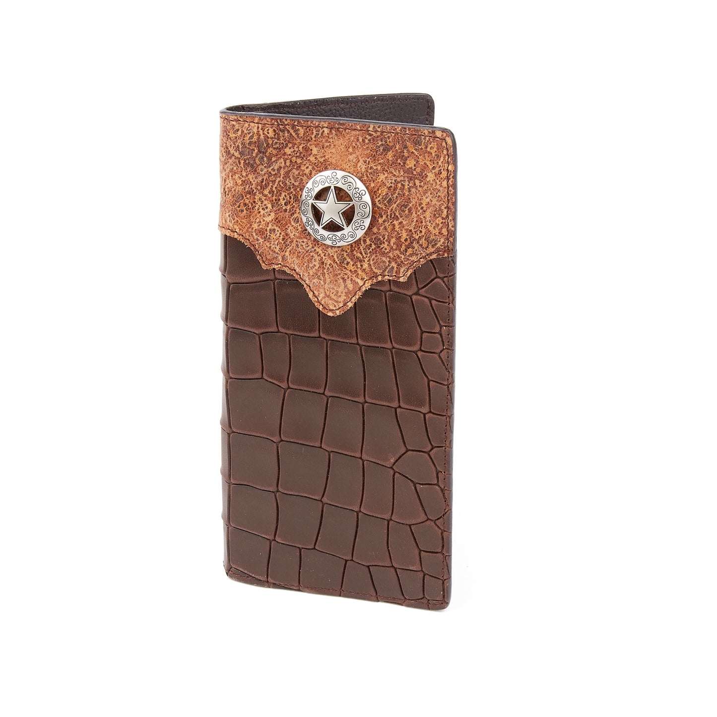 Mustang Ridge MRW182 Brown Puzzle Leather Wallet