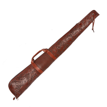 Mustang Ridge MRG42 Cognac Floral Tooled Leather Rifle Case