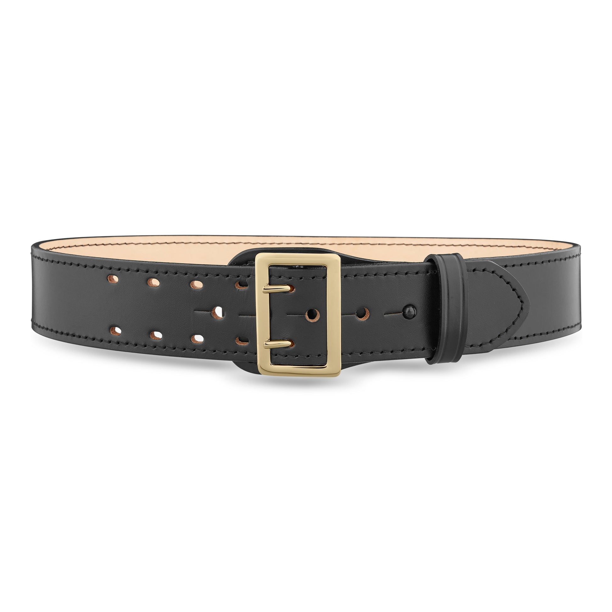 2-1/4" Classic Leather Sam Browne Police Belt  with gold buckle