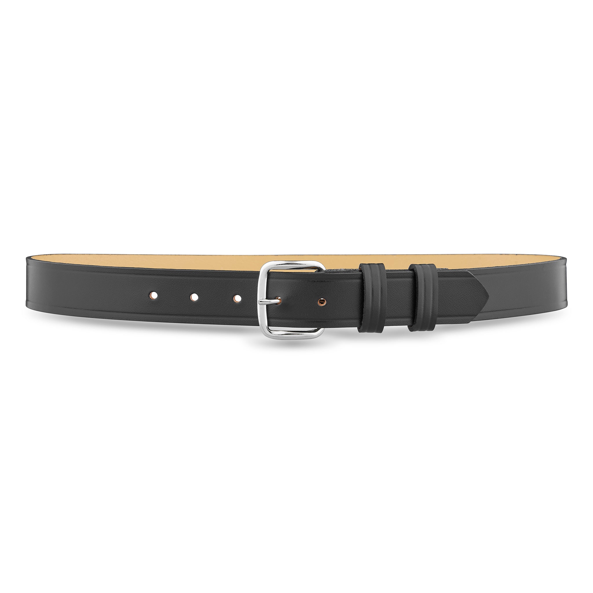 1 1 4 Plain Leather Garrison Belt Black