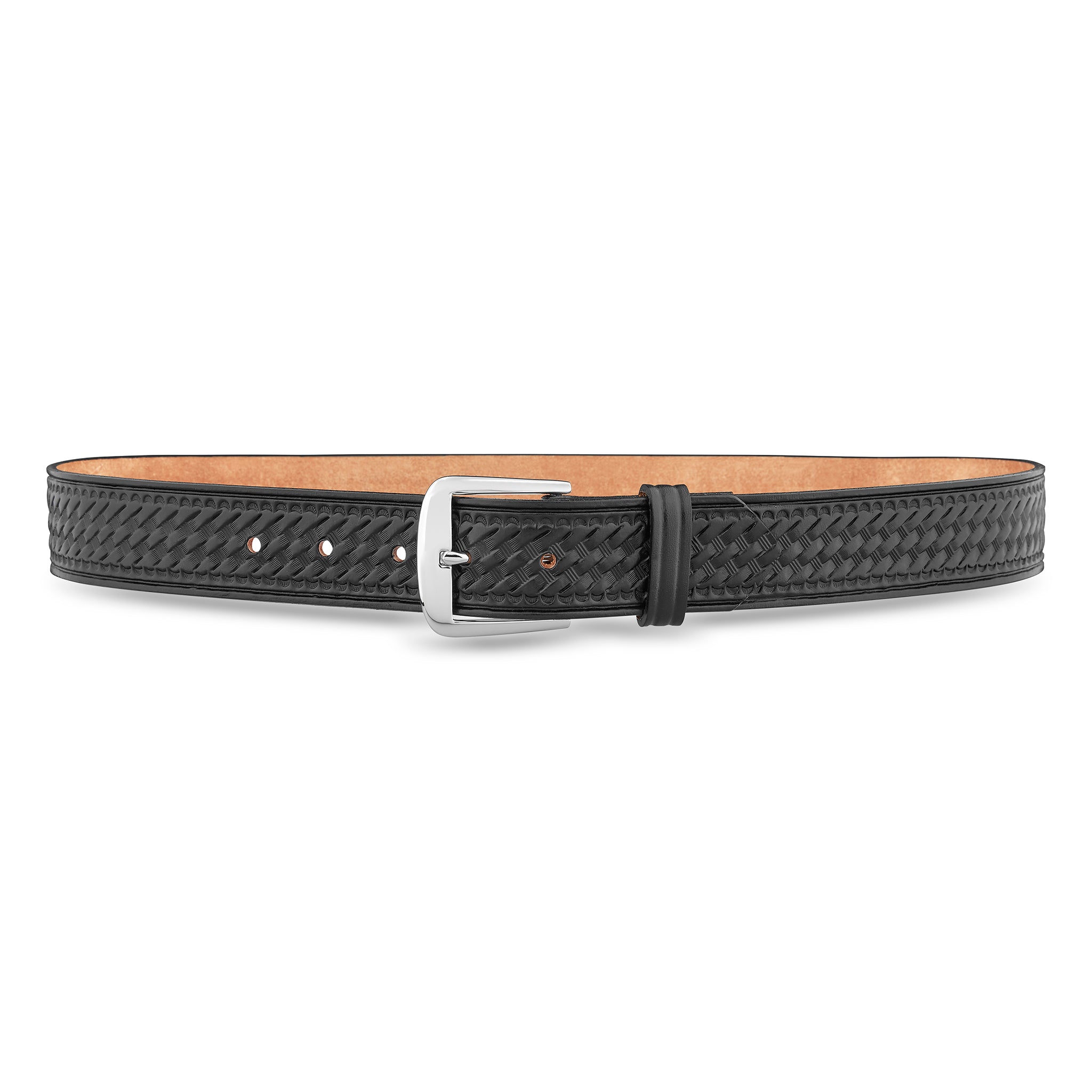 Black basketweave outlet belt